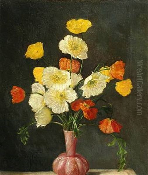 Siberian Poppies Oil Painting by Niels Peter Rasmussen