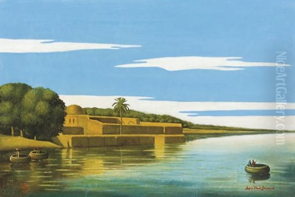 Riverside Scene by Abdul Qadir al Rassam