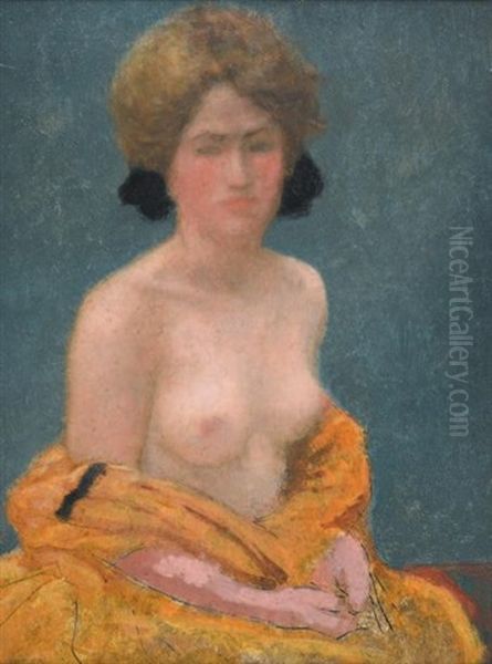 Le Peignoir Jaune Oil Painting by Armand Rassenfosse