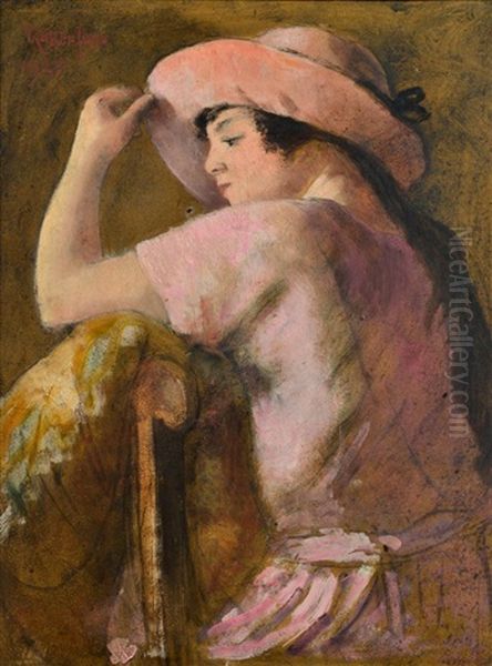 Jeune-fille Au Chapeau Oil Painting by Armand Rassenfosse