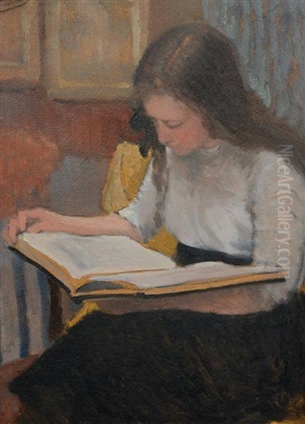 La Lecture Oil Painting by Armand Rassenfosse