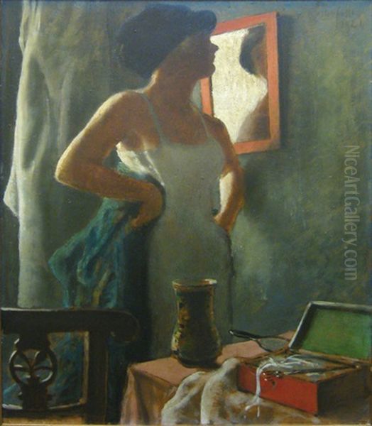 La Femme Au Miroir Oil Painting by Armand Rassenfosse