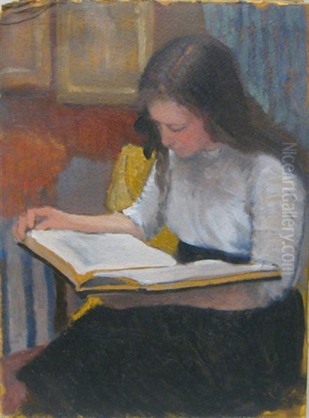 La Lecture Oil Painting by Armand Rassenfosse