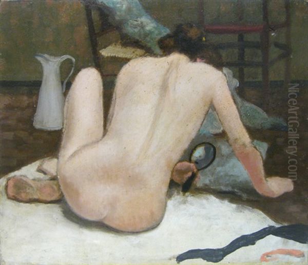 Nu De Dos Au Miroir Oil Painting by Armand Rassenfosse