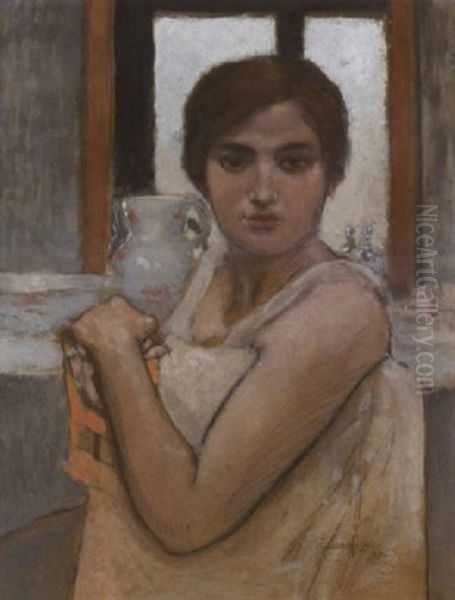 Jeune Femme Devant Une Fenetre Oil Painting by Armand Rassenfosse