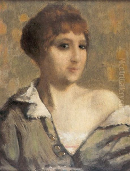 Portrait De Jeanne Oil Painting by Armand Rassenfosse