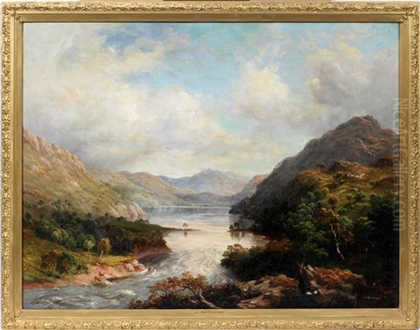 Mountain River Scene Oil Painting by Harold Steward Rathbone