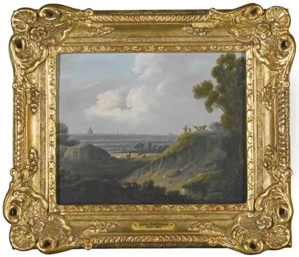 A Distant View Of London From Hampstead Oil Painting by John Rathbone