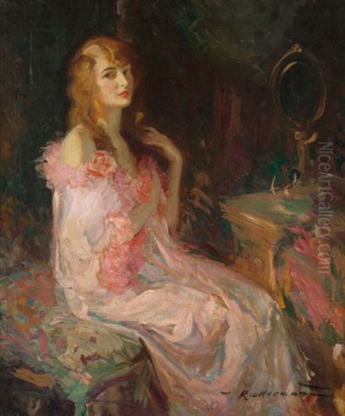 The Pink Robe Oil Painting by Walter G. Ratterman