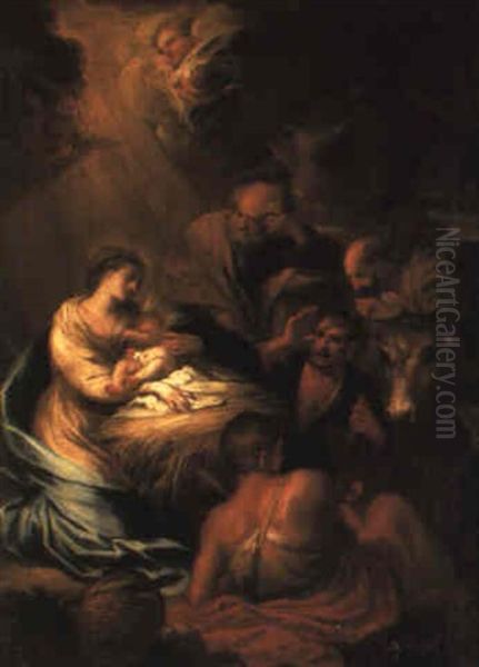 The Adoration Of The Shepherds Oil Painting by Giovanni Agostino Ratti