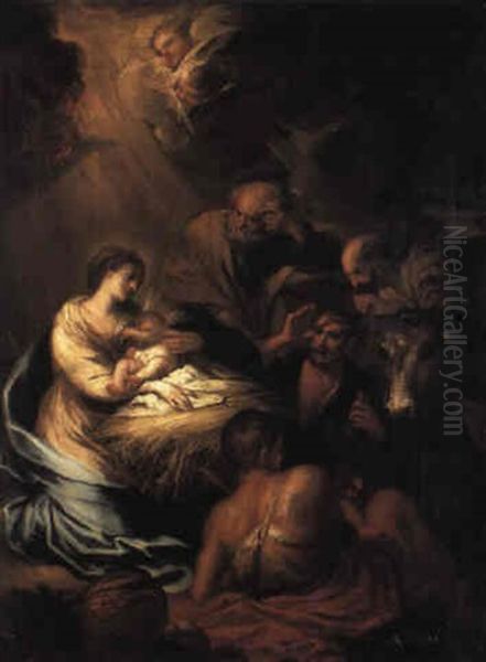 The Adoration Of The Shepherds Oil Painting by Giovanni Agostino Ratti