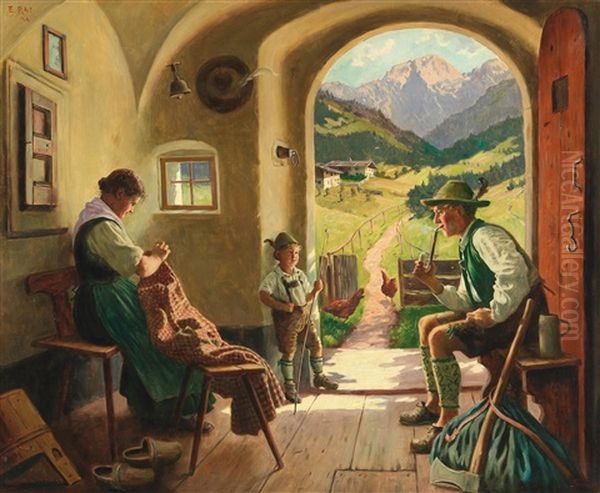 Rural Idyll Oil Painting by Emil Rau