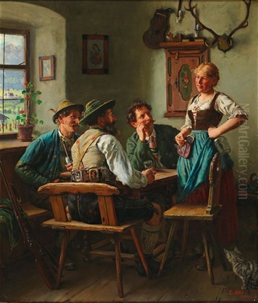 At The Inn Oil Painting by Emil Rau