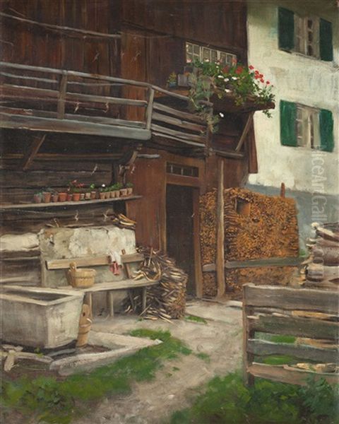 Altes Bauernhaus Oil Painting by Emil Rau