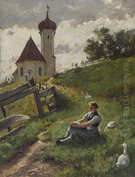 Ganseliesel Auf Der Wiese by Emil Rau