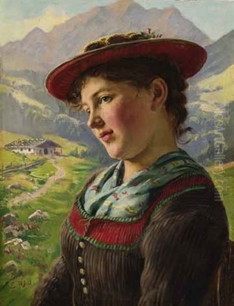 Bauerndirndl Oil Painting by Emil Rau