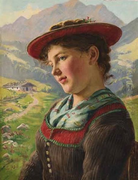 Bauerndirndl Oil Painting by Emil Rau