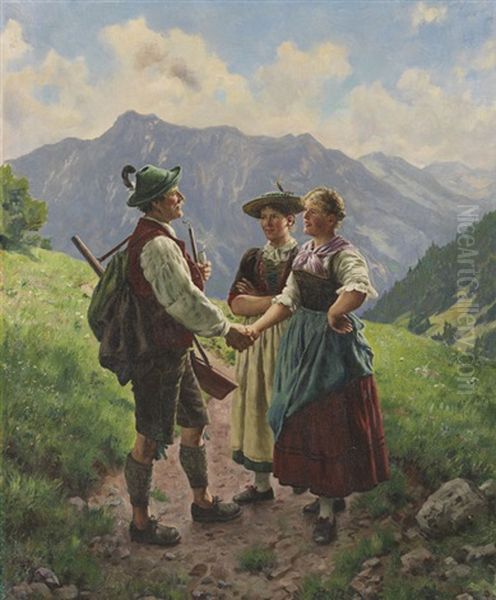 Die Begegnung Oil Painting by Emil Rau