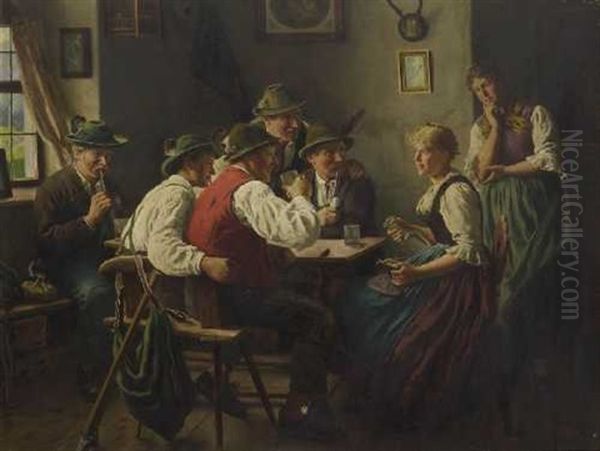 Feierabend Oil Painting by Emil Rau