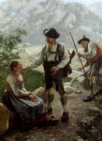 Auf Dem Weg Zur Jagd Oil Painting by Emil Rau