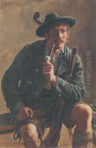 Jagerbursche Oil Painting by Emil Rau