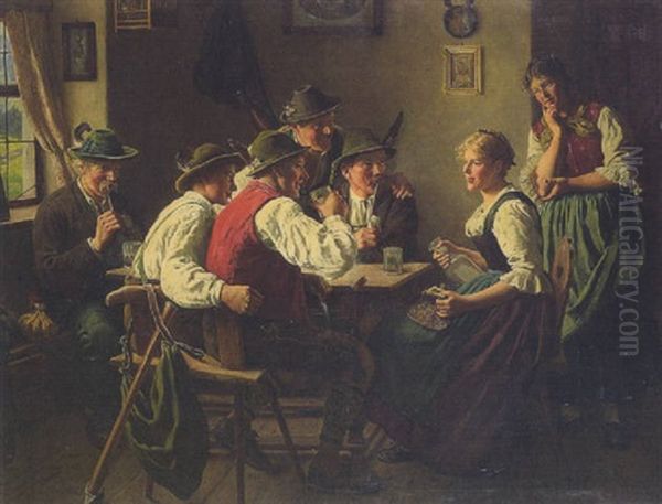 Die Leere Geldborse Oil Painting by Emil Rau