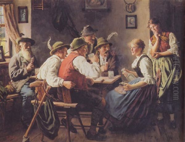 The Mountain Tavern Oil Painting by Emil Rau