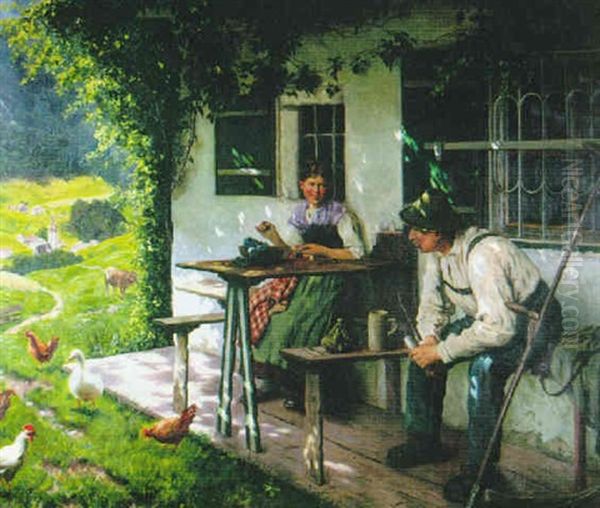 Sommernachmittag Oil Painting by Emil Rau