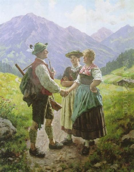 Mountain Sweethearts Oil Painting by Emil Rau