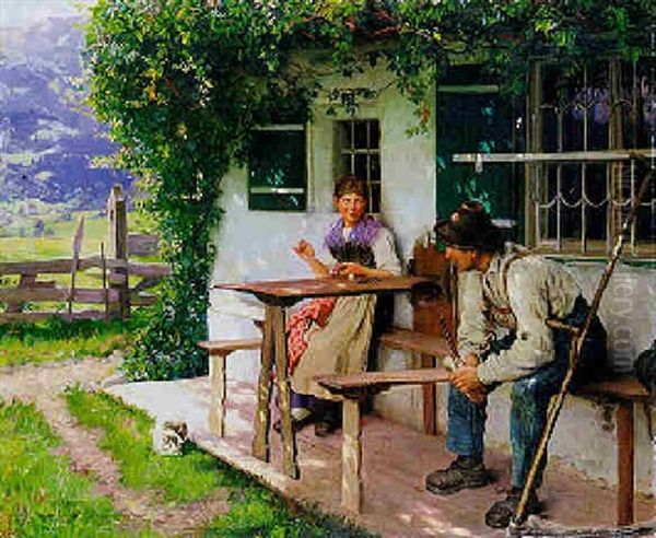 Feierabend Oil Painting by Emil Rau