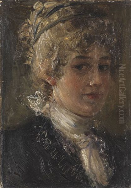 Portrat Einer Jungen Dame Oil Painting by Wilhelm Karl Raeuber