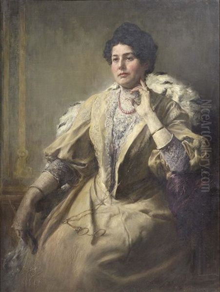 Ritratto Della Signora Emma Waitzfelder Oil Painting by Wilhelm Karl Raeuber