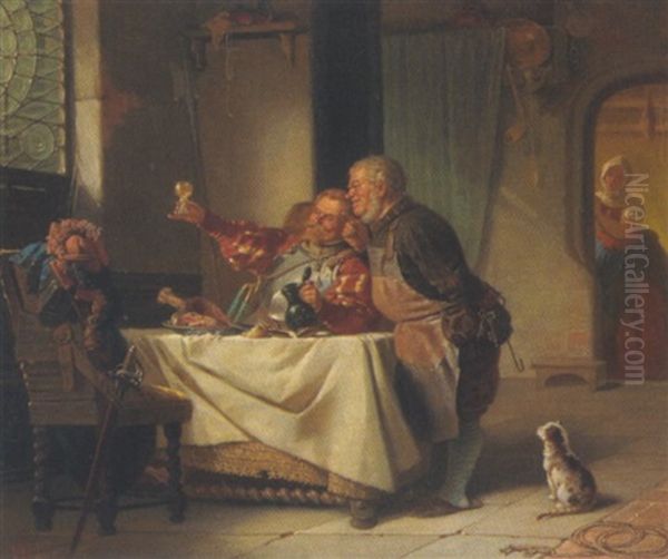 Ein Edler Tropfen Oil Painting by Wilhelm Karl Raeuber