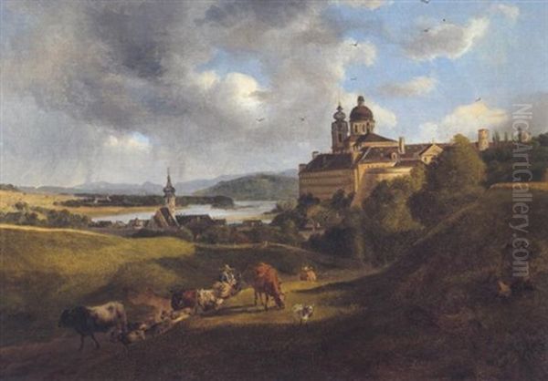 Ansicht Von Kloster Melk An Der Donau by Johann Nepomuk Rauch