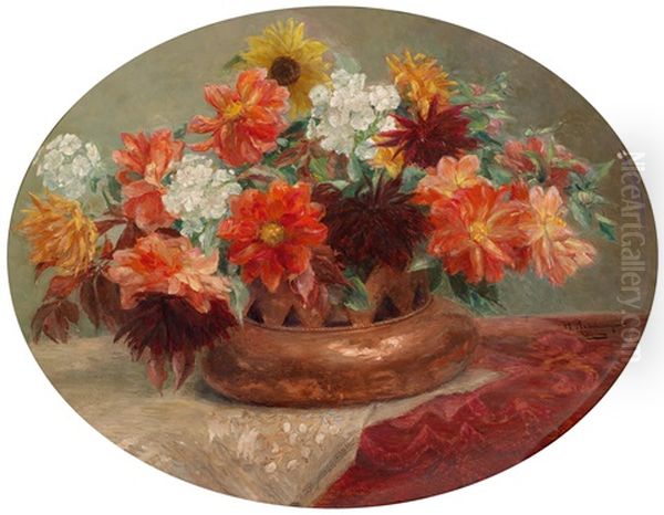 Blumenstillleben Oil Painting by Heinrich Rauchinger