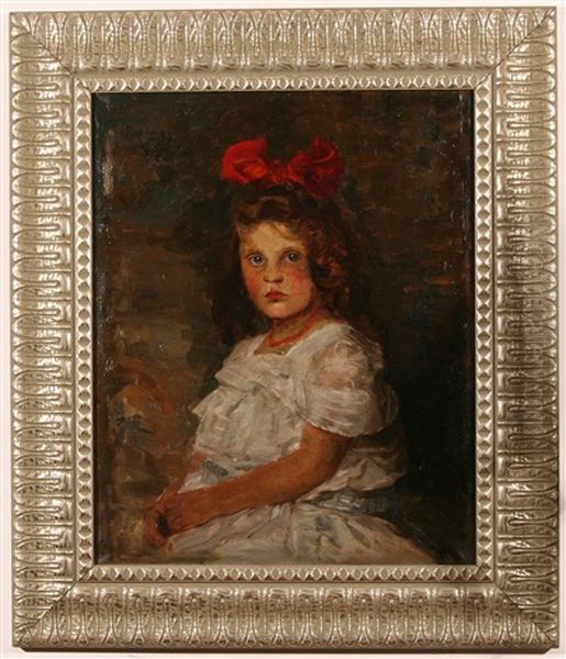 Portrait Of Young Girl Oil Painting by Heinrich Rauchinger