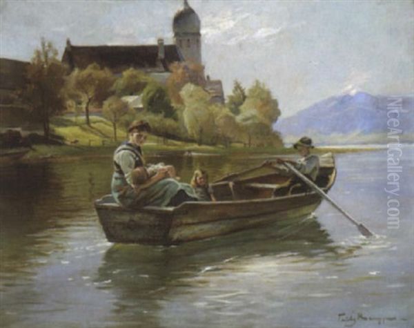 Sommermorgen Am Chiemsee Oil Painting by Friedrich (Fritz) Raupp