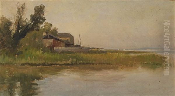 On The Shore Of Lake Chiemsee Oil Painting by Karl Raupp