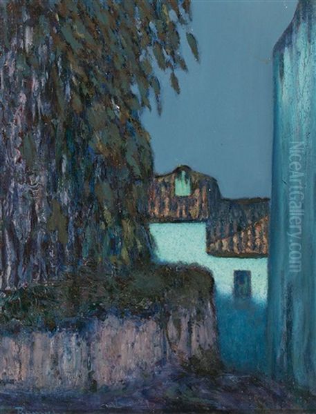 Nocturno, Sant Pol De Mar Oil Painting by Nicolas Raurich Y Petre