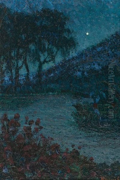 Paisaje Nocturno Oil Painting by Nicolas Raurich Y Petre