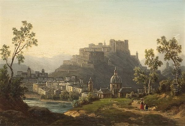 Blick Auf Salzburg Oil Painting by Leonhard Rausch