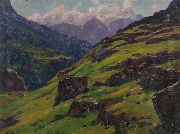 Sinfonia Di Sole, Balme (valle Di Lanzo) Oil Painting by Giovanni Rava