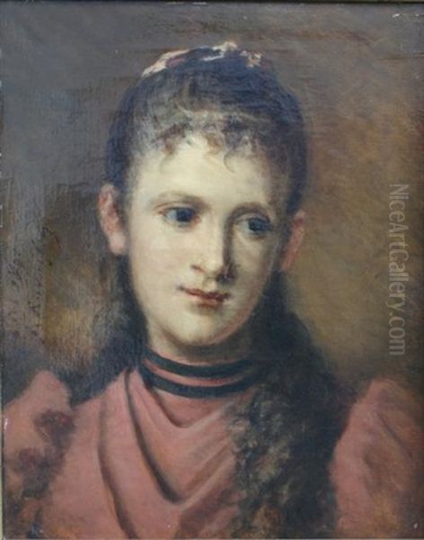 Portrait De Jeune Fille Oil Painting by Joseph Ravaisou