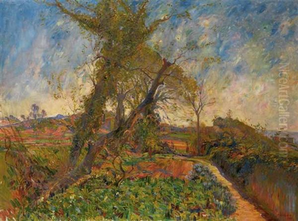 Vue De La Campagne Aixoise Oil Painting by Joseph Ravaisou