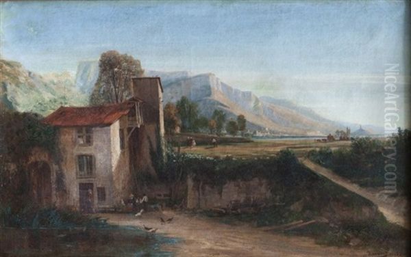 Paysage De Montagne Oil Painting by Theodore Ravanat