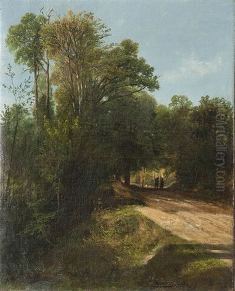 Chemin En Sous-bois Oil Painting by Theodore Ravanat