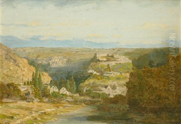 Paysage De Montagne Oil Painting by Leon Gustave Ravanne