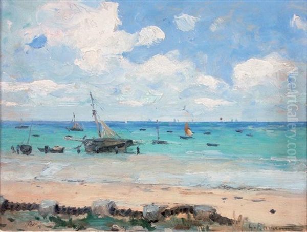 Maree Basse Oil Painting by Leon Gustave Ravanne