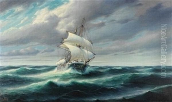 Dampfwalfangschiff Im Nordlichen Eismeer Oil Painting by Christopher Rave