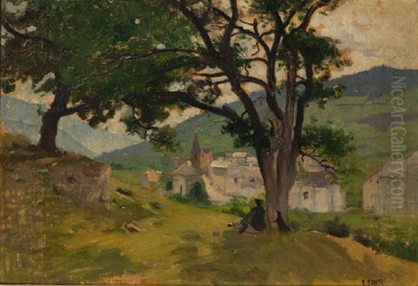 Sierre, Valais Oil Painting by Edouard John E. Ravel